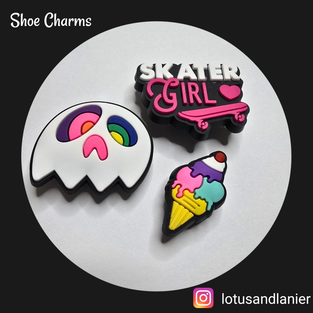 Shoe Charms Skater Girl Set Of 3